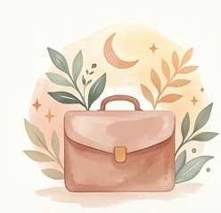 A calming illustration representing burnout recovery and workplace stress.